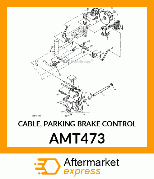 CABLE, PARKING BRAKE CONTROL AMT473