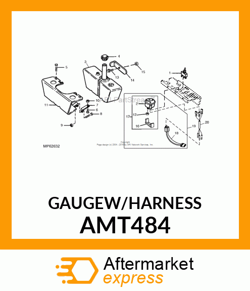 GAUGE, FUEL W/HARNESS AMT484