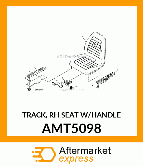 TRACK, RH SEAT W/HANDLE AMT5098