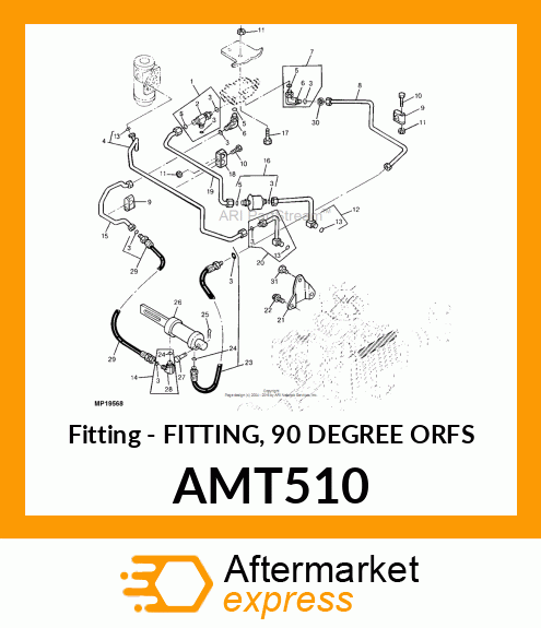 Fitting - FITTING, 90 DEGREE ORFS AMT510