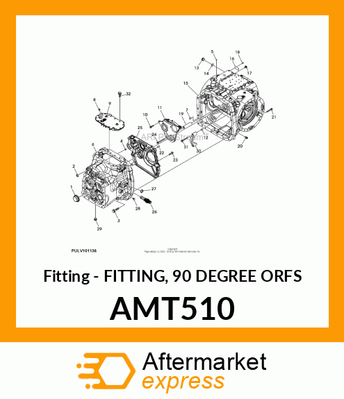 Fitting - FITTING, 90 DEGREE ORFS AMT510