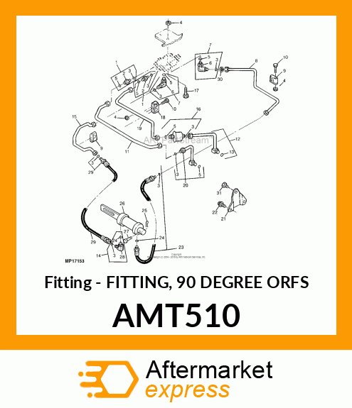 Fitting - FITTING, 90 DEGREE ORFS AMT510