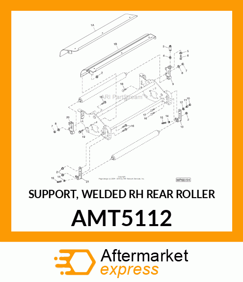 SUPPORT, WELDED RH REAR ROLLER AMT5112