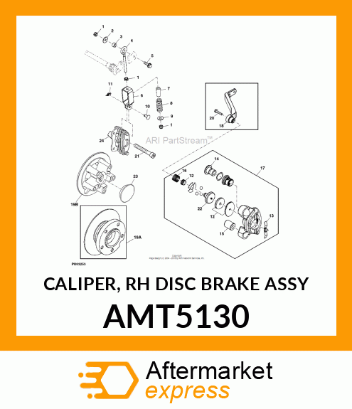 CALIPER, RH DISC BRAKE ASSY AMT5130