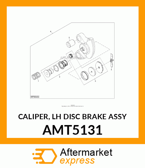 CALIPER, LH DISC BRAKE ASSY AMT5131