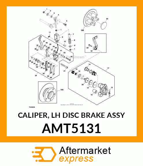 CALIPER, LH DISC BRAKE ASSY AMT5131