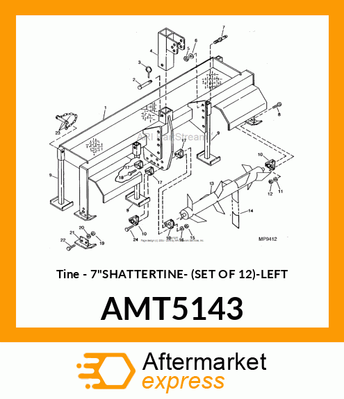 Tine - 7"SHATTERTINE- (SET OF 12)-LEFT AMT5143