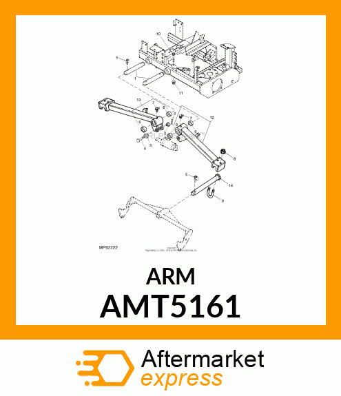 LIFT ARM, 30" LH W/BUSHINGS (BLACK) AMT5161