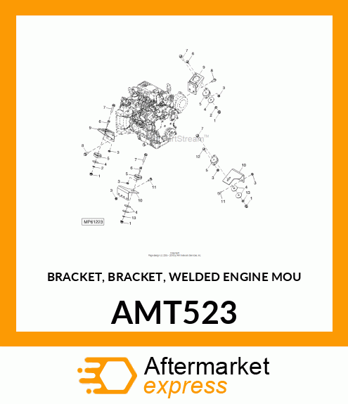 BRACKET, BRACKET, WELDED ENGINE MOU AMT523