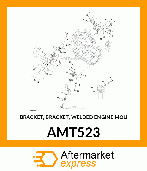 BRACKET, BRACKET, WELDED ENGINE MOU AMT523