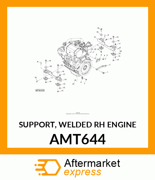 SUPPORT, WELDED RH ENGINE AMT644