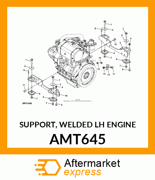 SUPPORT, WELDED LH ENGINE AMT645
