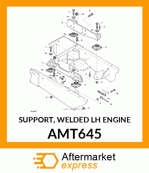 SUPPORT, WELDED LH ENGINE AMT645