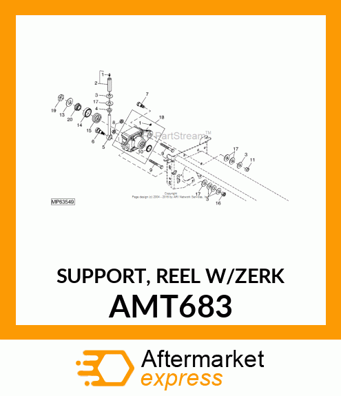 SUPPORT, REEL W/ZERK AMT683