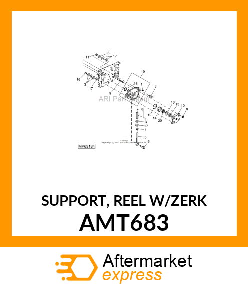 SUPPORT, REEL W/ZERK AMT683