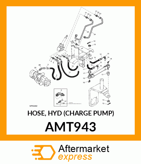 HOSE, HYD (CHARGE PUMP) AMT943
