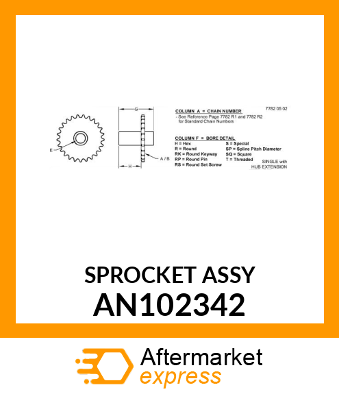 SPROCKET ASSY AN102342