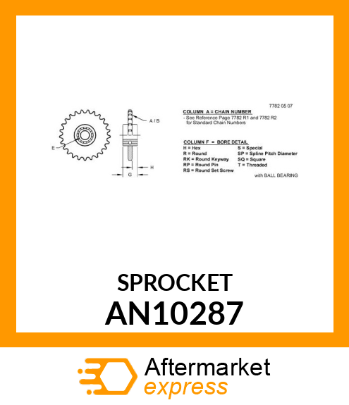 SPROCKET ASSY 9 T ASA NO 2050 AN10287