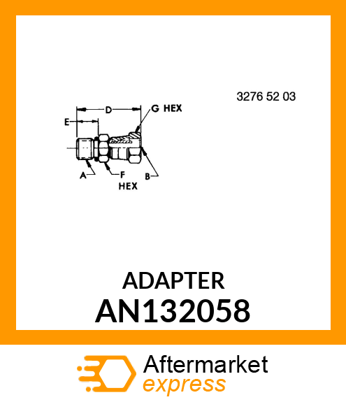 ADAPTER FITTING, ADAPTER AN132058