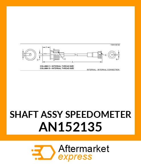 SHAFT ASSY SPEEDOMETER AN152135