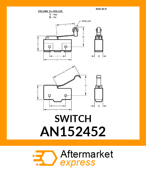 MICRO SWITCH AN152452