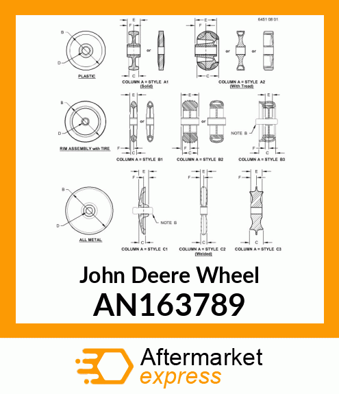 SERVICE PRESSWHEEL, 1.75" SOLID 940 AN163789