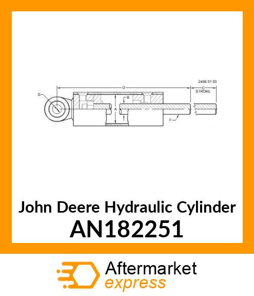 CYLINDER HYDRAULIC 3 X 8 AN182251