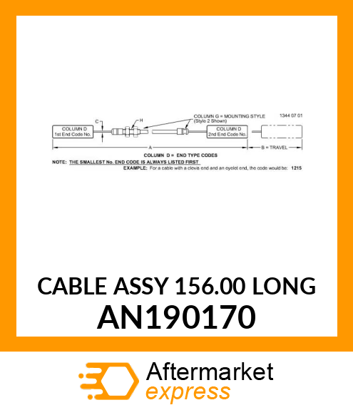 CABLE ASSY 156.00 LONG AN190170