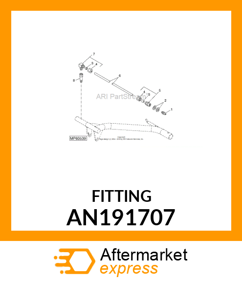 FITTING 1/4 O.D. HOSE AN191707