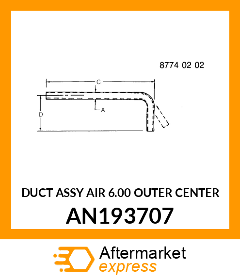 DUCT ASSY AIR 6.00 OUTER CENTER AN193707