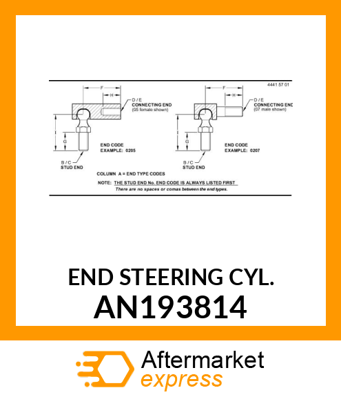 END STEERING CYL. AN193814