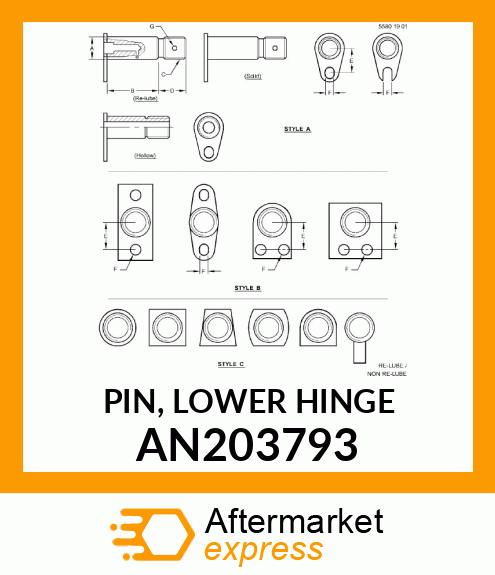 PIN, LOWER HINGE AN203793