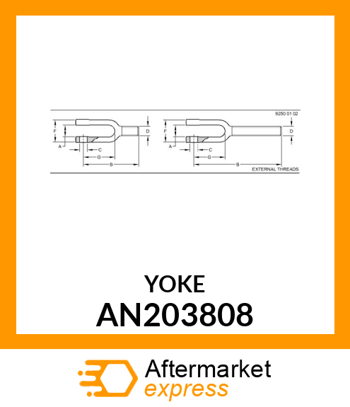 CLEVIS ASSEMBLY, TURNBUCKLE AN203808