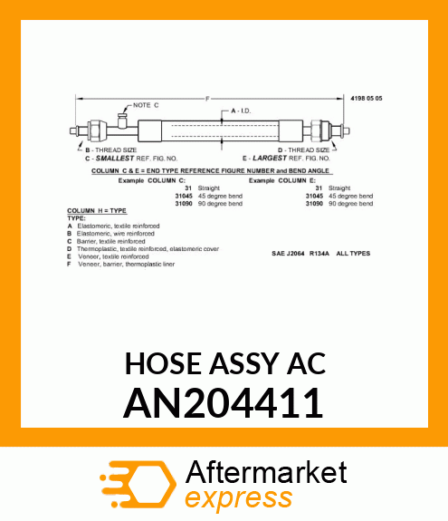 HOSE ASSY AC AN204411