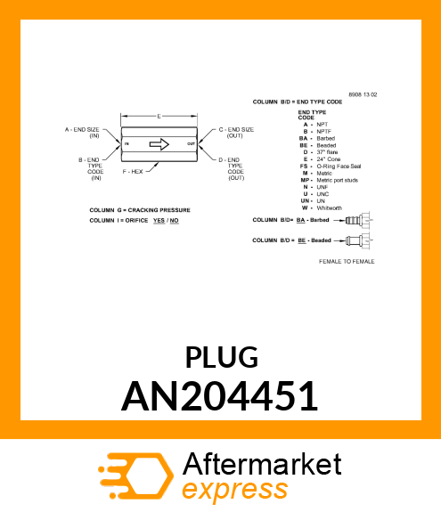 CHECK VALVE ASSY AN204451