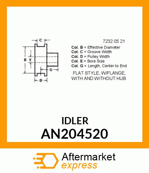 IDLER ASSY., FLAT FLGD. R.O. AN204520