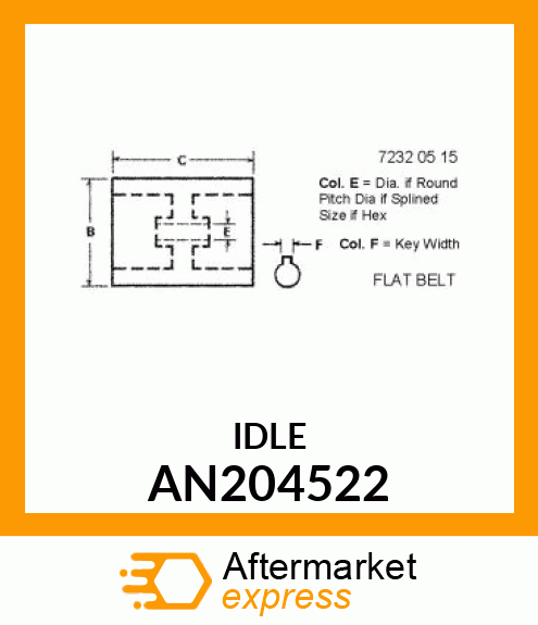 IDLER ASSY., FLAT REPAIR ONLY AN204522