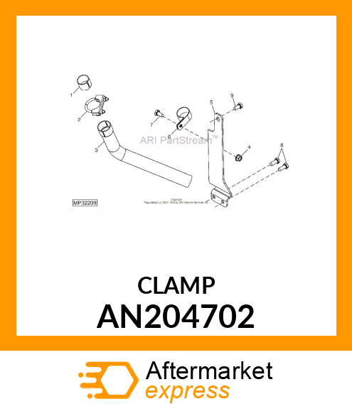 CLAMP, MUFFLER 1.50 JDN389 AN204702