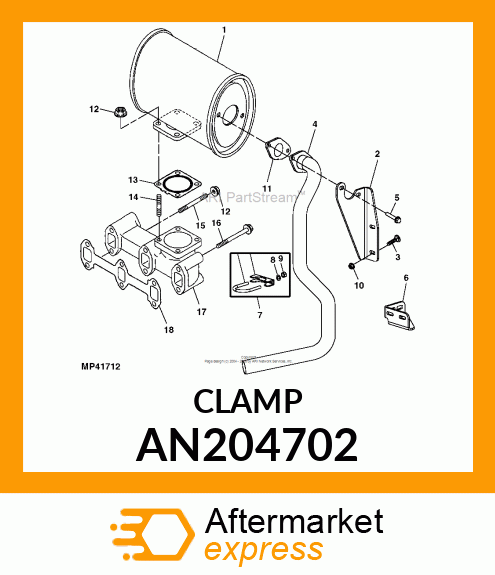 CLAMP, MUFFLER 1.50 JDN389 AN204702