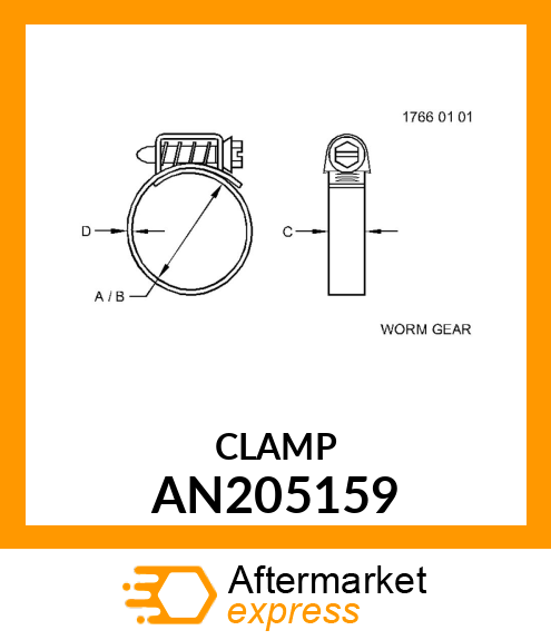 CLAMP, HOSE ALL STAINLESS AN205159