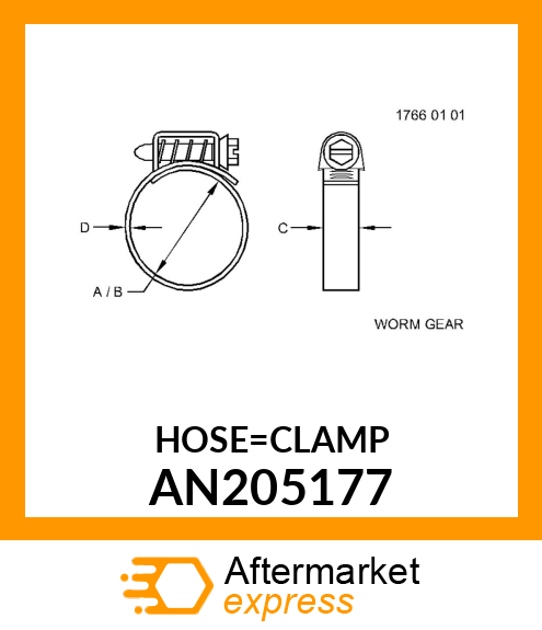 CLAMP, HOSE ALL STAINLESS AN205177