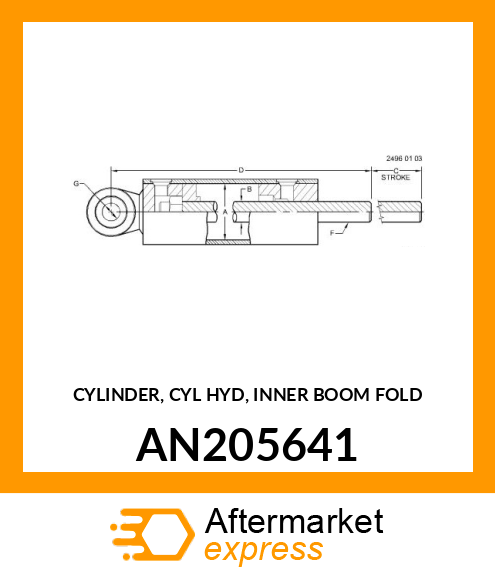 CYLINDER, CYL HYD, INNER BOOM FOLD AN205641