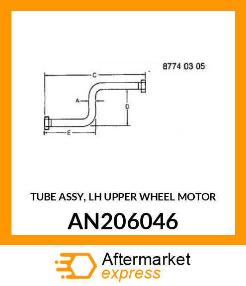 TUBE ASSY, LH UPPER WHEEL MOTOR AN206046