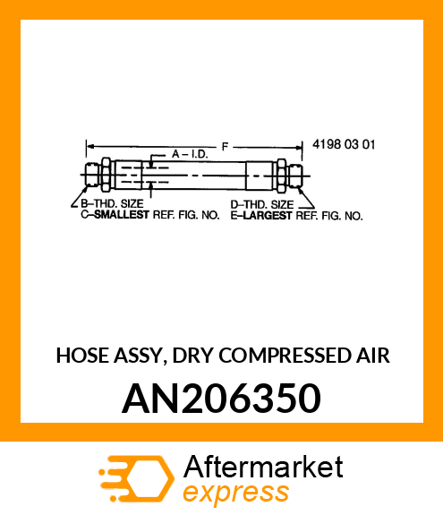 HOSE ASSY, DRY COMPRESSED AIR AN206350