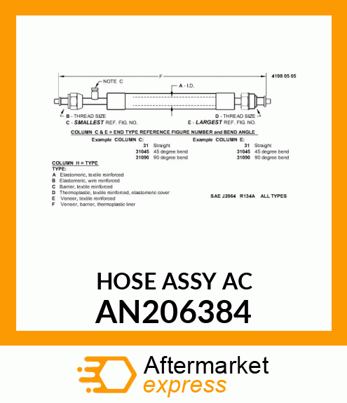 HOSE ASSY AC AN206384