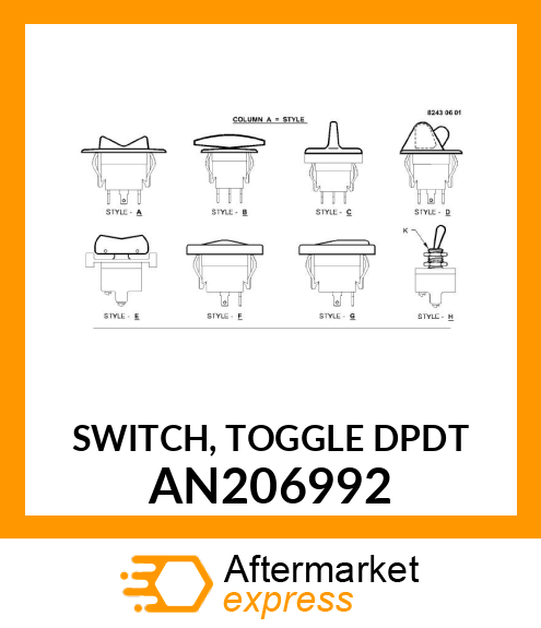 SWITCH, TOGGLE DPDT AN206992