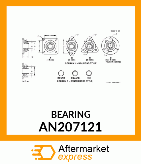 BEARING, BOOM ROLL PIVOT BEARING AN207121