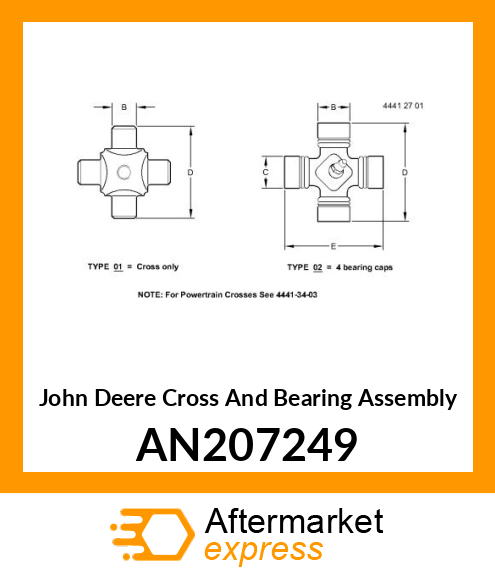 CROSS AND BEARING ASSEMBLY AN207249