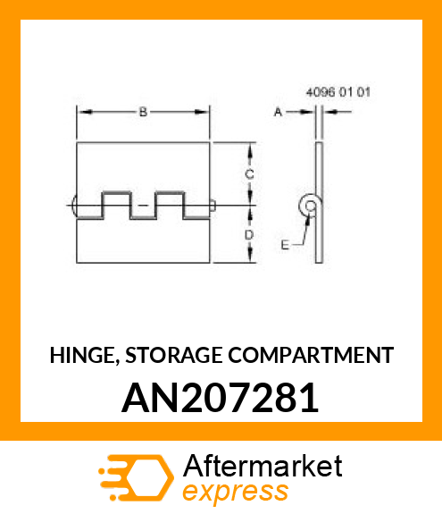 HINGE, STORAGE COMPARTMENT AN207281