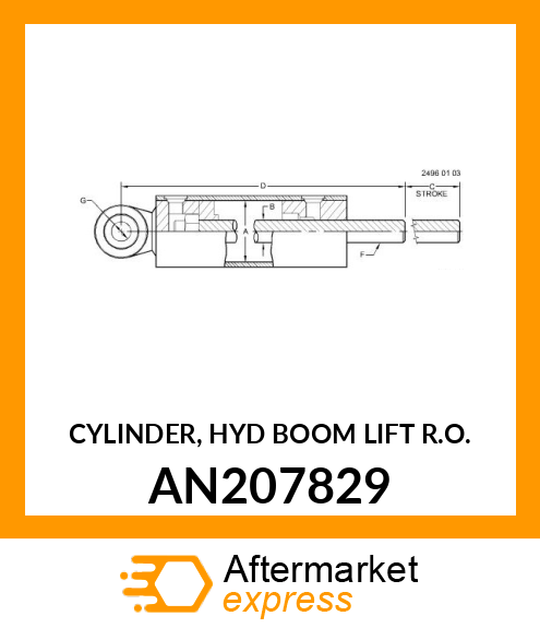 CYLINDER, HYD BOOM LIFT AN207829